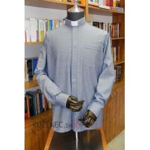 Priesterhemd - 80% Baumwolle - oxford - Grau