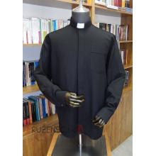 Priesterhemd - 80% Baumwolle - oxford - Schwarz