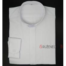 Kňazská košeľa - 80% bavlna - oxford - biela
