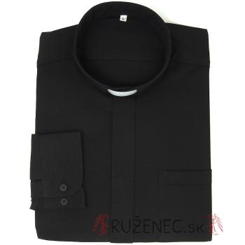 Kňazská košeľa - 80% bavlna - oxford - čierna