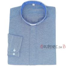 Kňazská košeľa - 80% bavlna - oxford - modrá