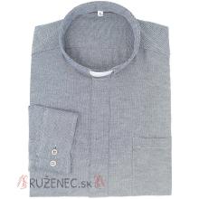 Kňazská košeľa - 80% bavlna - oxford - sivá