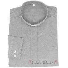 Kňazská košeľa - 80% bavlna - oxford - svetlosivá