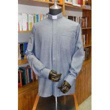 Priesterhemd - 80% Baumwolle - oxford - Grau