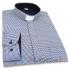 Clergy shirt - checkered pattern - blue