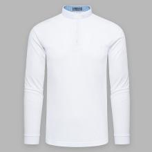 Clergy polo shirt with long sleeves - white
