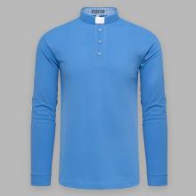 Clergy polo shirt with long sleeves - blue