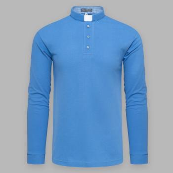 Clergy polo shirt with long sleeves - blue