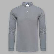 Clergy polo shirt with long sleeves - gray