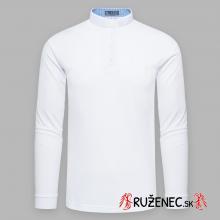 Clergy polo shirt with long sleeves - white