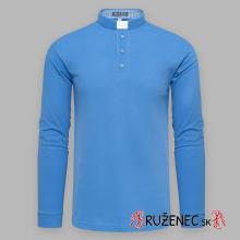 Priesterpolo - Collarhemd - mit lange Ärmeln - blau