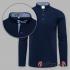 Clergy polo shirt with long sleeves - dark blue