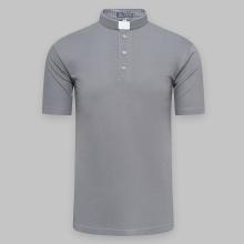 Clergy polo shirt with short sleeves - gray