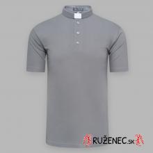 Clergy polo shirt with short sleeves - gray