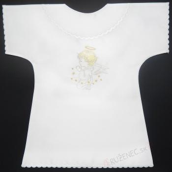 Košielka na krst - Anjel - zlatá výšivka