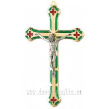 Kruzifix Metallkreuz 17,5cm - grün