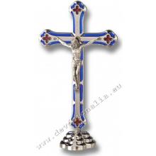 Kruzifix Metallkreuz 20cm  - blau