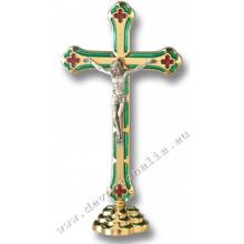 Metallic cross 20cm  - green