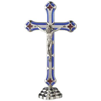 Metallic cross 20cm  - blue