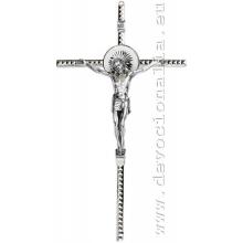 Kruzifix Metallkreuz 21cm  - Nickel farbe