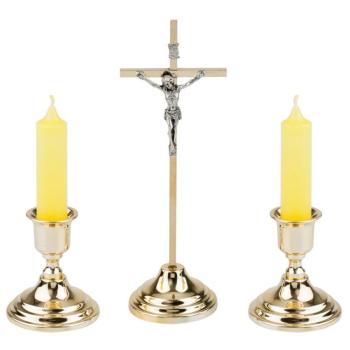 Kovový komplet - kríž + svietniky - ZL