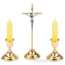 Metallic set - cross + candleholders - ZL