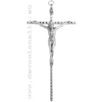 Metallic crucifix 20cm - nickel Colour