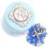 Holzhülle für Rosenkranz mit Swarovski-Strasssteinen - blau