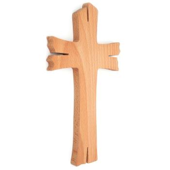 Fa kereszt 23cm - faragott - B