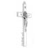 Kovový kříž 20cm - Sv. Benedikt - bílý