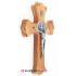 Olive wood cross 21cm - St. Benedict