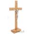 Stehende Kruzifix Holzkreuz 27cm - olive Holz