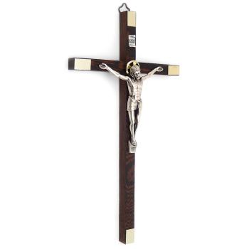 Dřevěný kříž 24cm - tmavohnědý