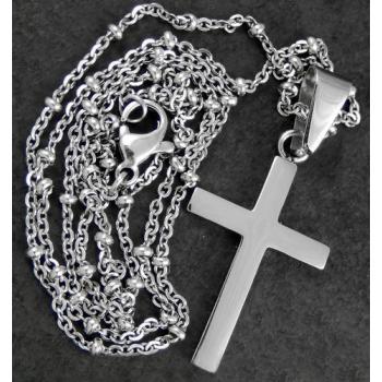 Cross pendant with chain - stainless steeel