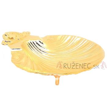 Krstná mušla - 14cm - zlatá farba