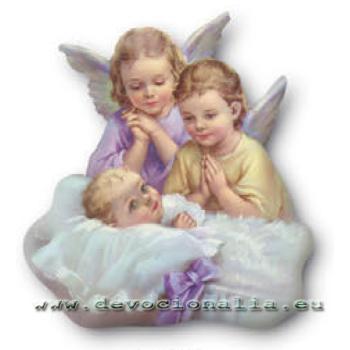 Child + angels - fridge magnet