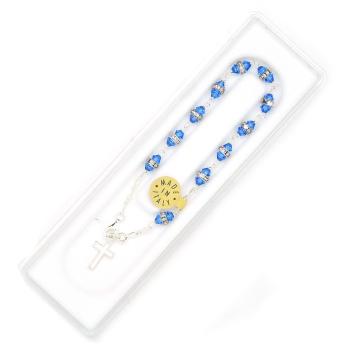 Náramkový růženec - Swarovski -  modrý