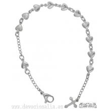 Rosary Bracelet - round shaped bead - hearts