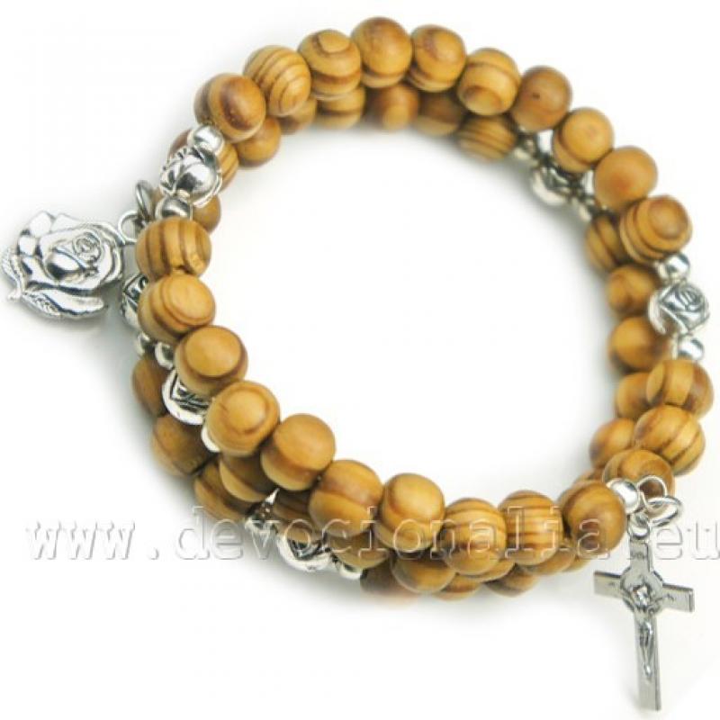 Prayer Bracelet Handmade from CROATIAN OLIVE WOOD Beads and Crosses  Imported from Međugorje NEW 2  HEART OF CROATIA GIFTS