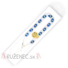 Rózsafüzér karkötő - Swarovski - kék