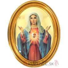 Nástěnný ovální obraz 29x36cm - Srdce Panny Marie
