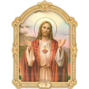 Obraz na dreve 17x23cm - Božské Srdce