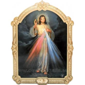 Obraz na dreve 17x23cm - Milosrdný Ježiš