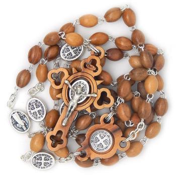Saint Benedict rosary in olive wood 7x5mm