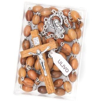 Olivový drevený ruženec 6x8mm oválne perly