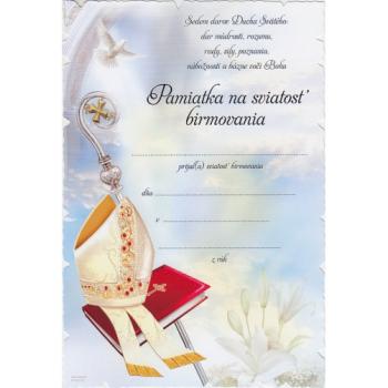 Pamiatka na sviatosť birmovania - 23x16cm