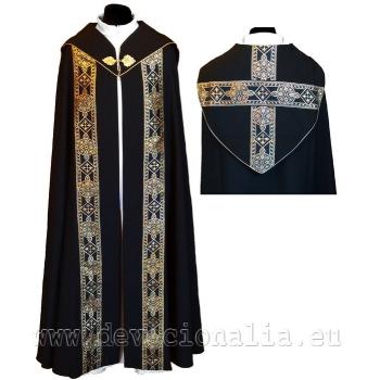 Pluviál černý - s brokátovým pásem