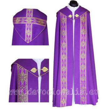 Pluviál fialový - s brokátovým pásom