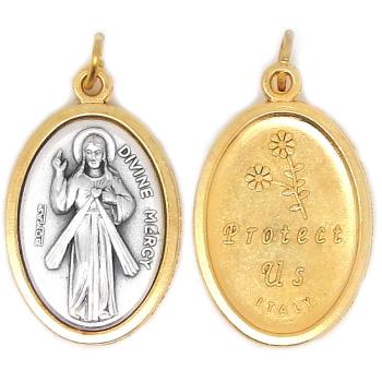 Anhänger - Barmherziger Jesus - goldene Farbe zweifarbig