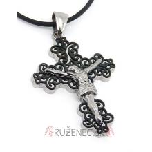 Pendant on a string - two-color cross - 5cm